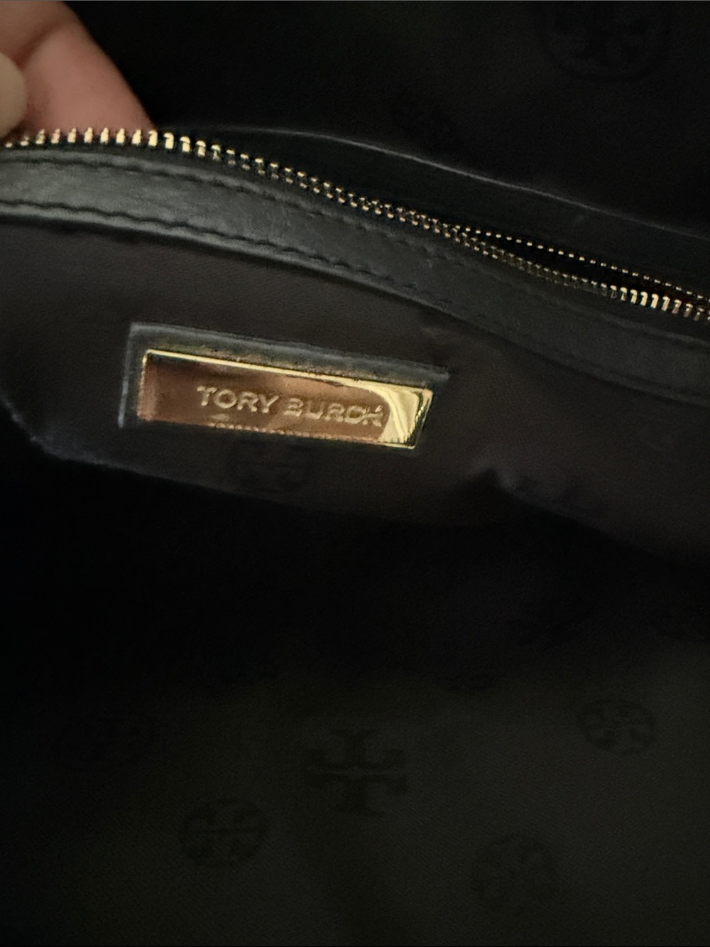 Tory Burch Black Leather Double-Handle Satchel with Gold Hardware - Picture 6 of 7